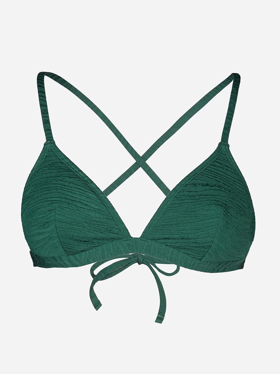 CUPSHE Bikini Top for Women Triangle Swimsuit Top V Neck Crisscross Self Tie Bathing Suit Zebra Texture - Image 5