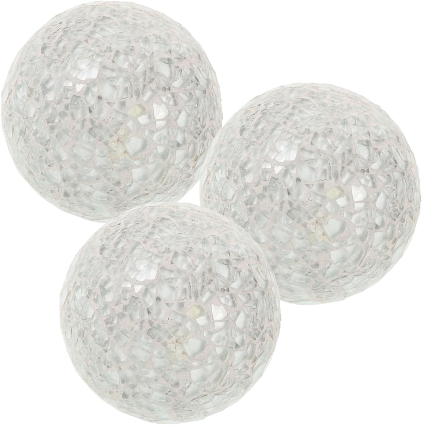 Zerodeko 3Pcs Sphere Ornaments Decorative Glass Balls for Table Centerpieces Stylish Home Desktop Decor for Weddings Parties Events