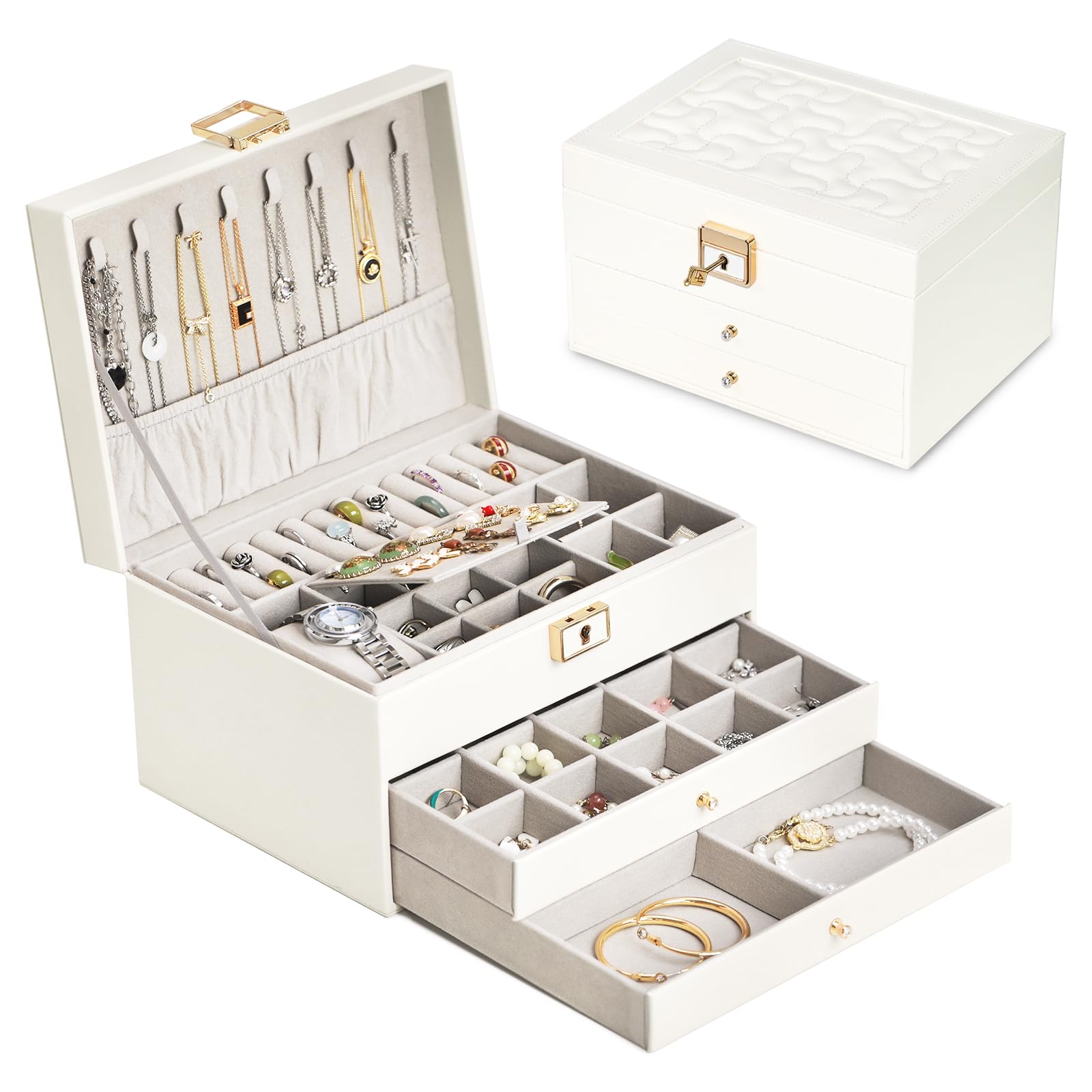 Amazon｜Yoobao アクセサリーケース おしゃれ 引き出しジュエリー