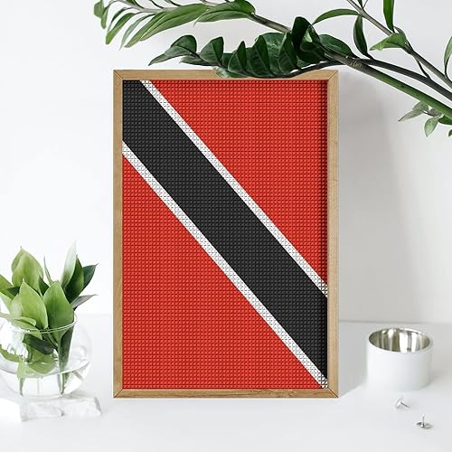 Miniatura 7 de Flag of Trinidad and Tobago Square Full Drill Diamond Wall Art Kits for Adults Crystal Picture Home Decor