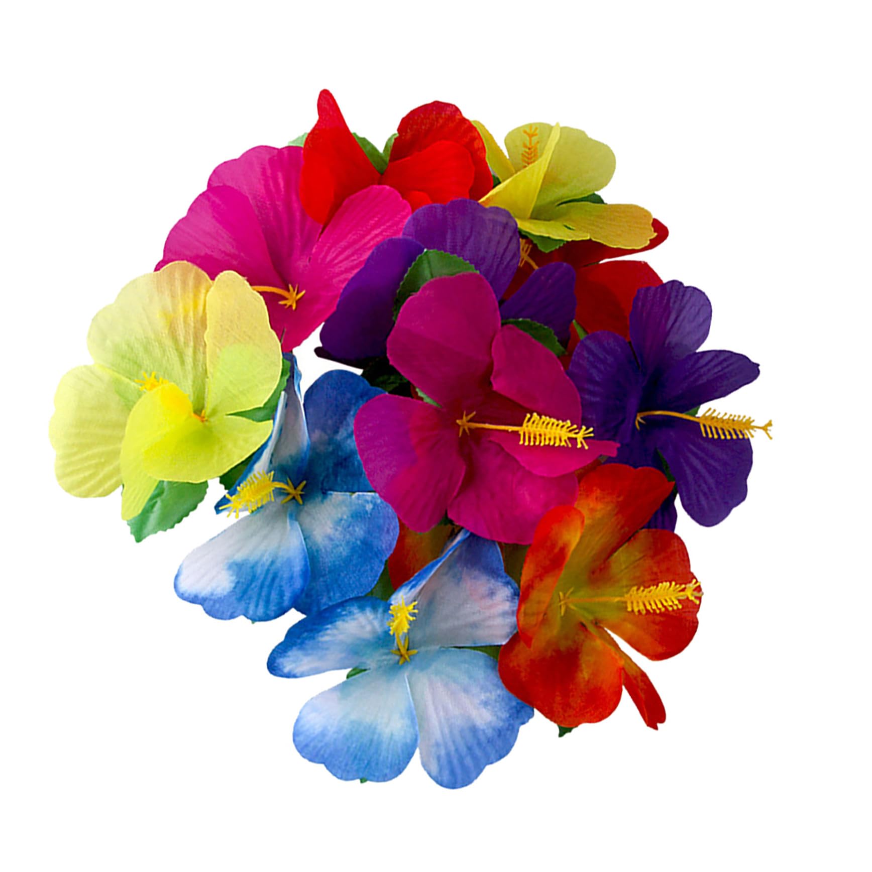 PATKAW 72stücke Künstliche Hibiskusblüten aus Stoff für Sommerfest und Hawaii Blumendekoration Tropische Blumendekorationen ohne Gießen Hawaiianische Partydekorationen Zufällige Farbe