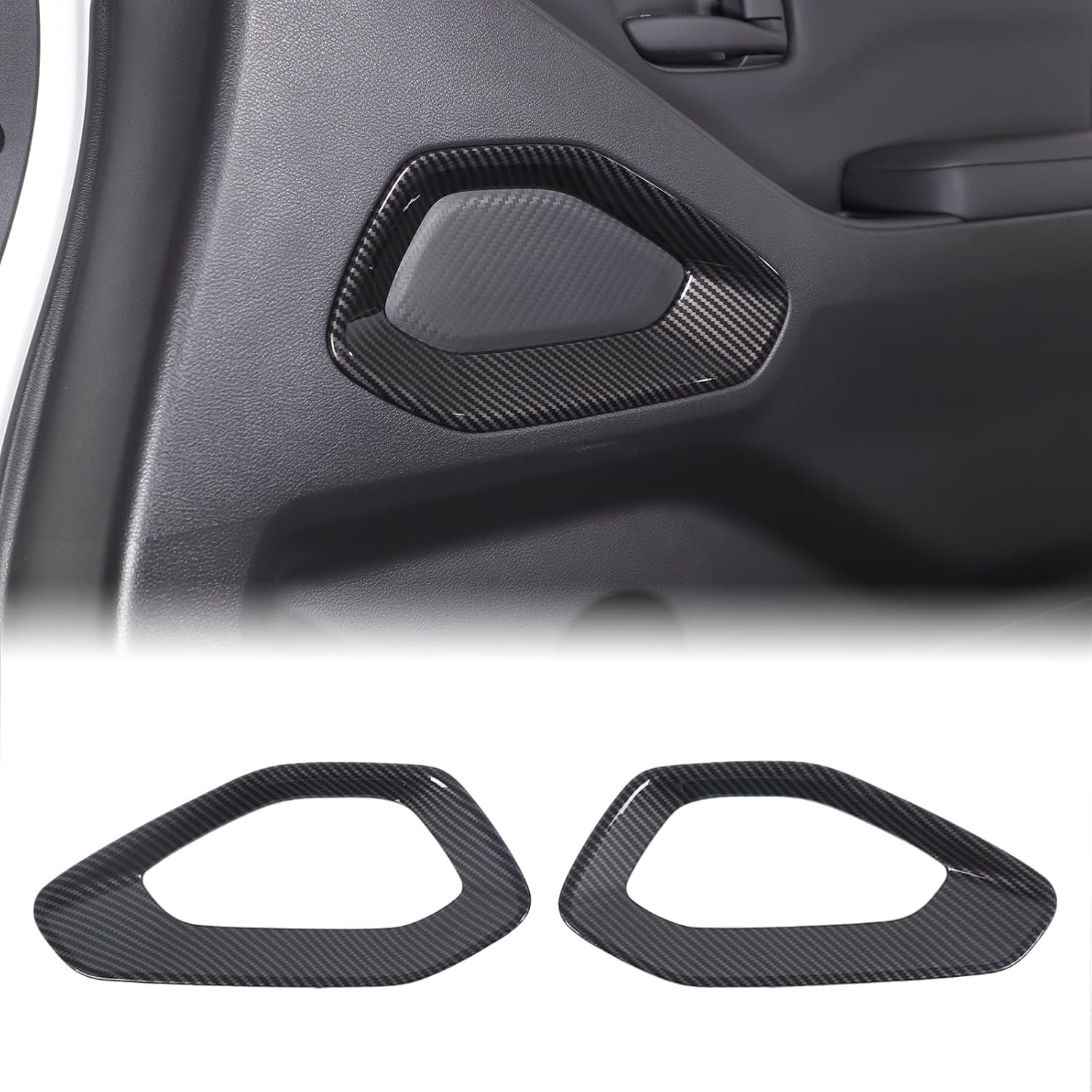 2PCS Inner Door Panel Cover Trim Compatible with Nissan Frontier 2022-2025 ABS Interior Door Protection Anti-Scratch Decorative Panel Sticker Interior Accessories (Carbon Look)