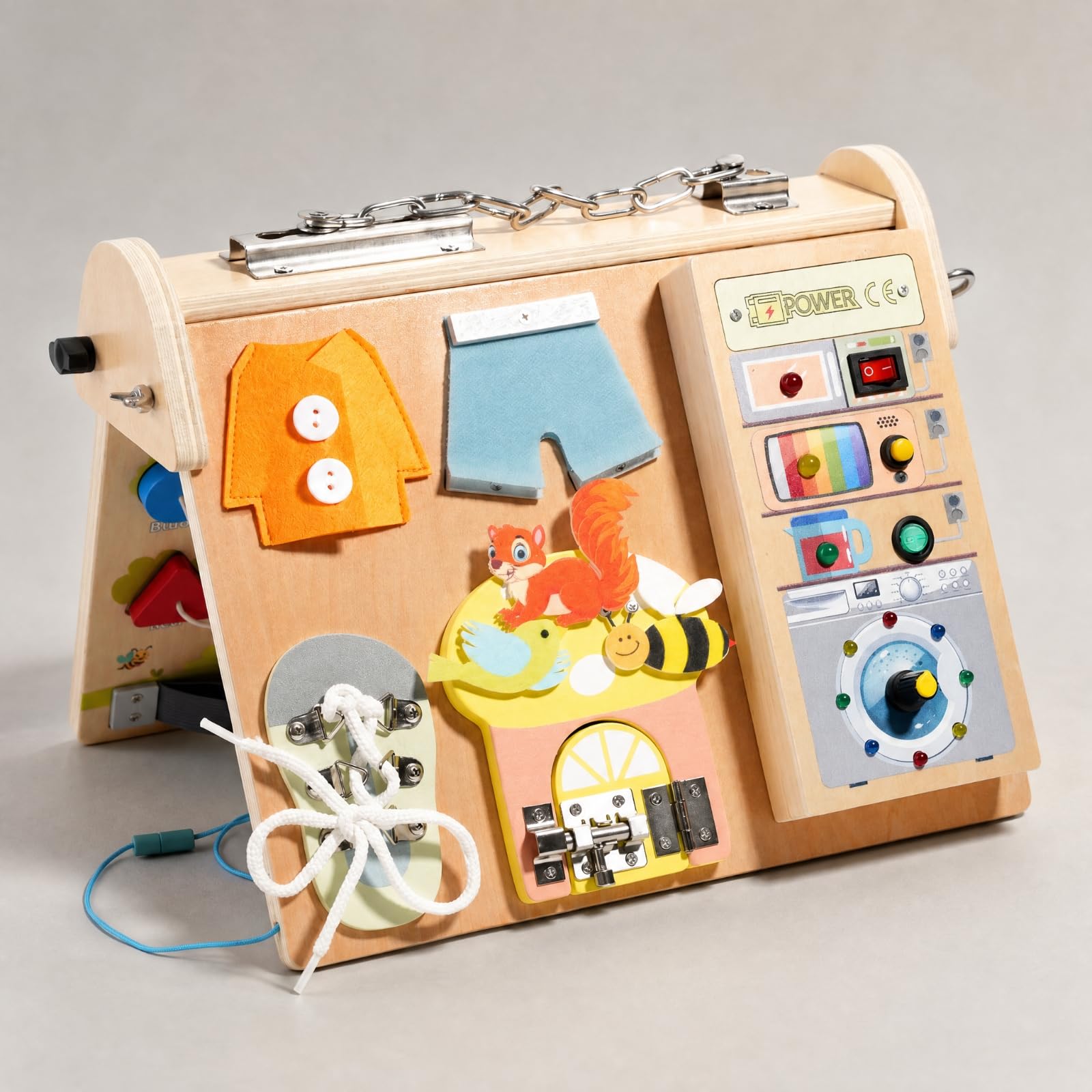 Planche D'activités en Bois pr Enfants Résistant Planche Occupée Éléments Interactifs Écran Jeu Motricité Fine Pits