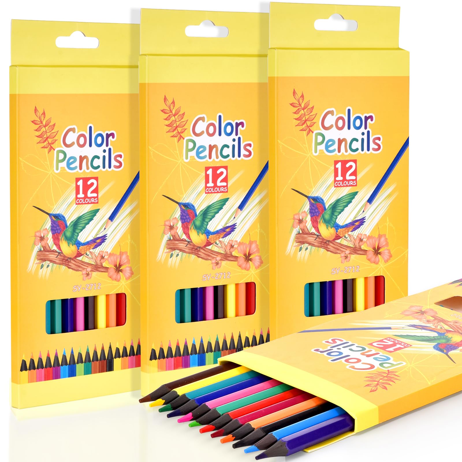 GOEJGSDJ Colored Pencils Bulk,48 Count Colored Pencils for Kids, 4Packs 12 Colors, Back to School Supplies For Teachers,Back to School Supplies,