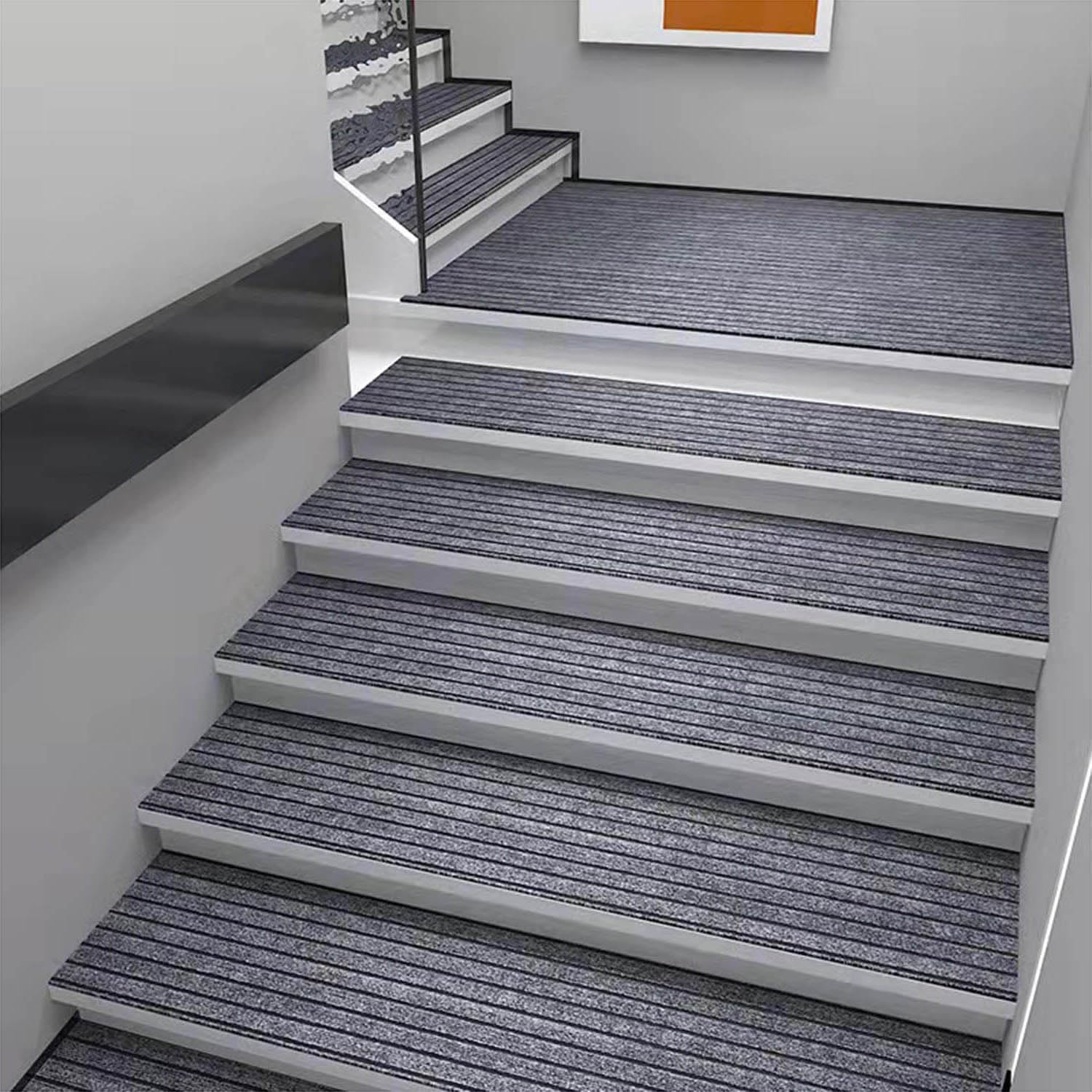Alfombra antideslizante para escaleras, 4 unidades, 30 x 100 cm, para uso en interiores y exteriores, respaldo de goma, perfecto para peldaños de mármol, seguridad antideslizante para escaleras y