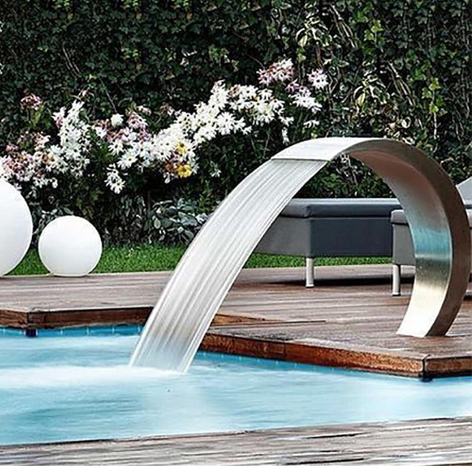 Elemento Agua Jardín Fuente Cascada Para Piscina - Aspersor Decorativo De Acero  Inoxidable | Jardín Y Exteriores Chorro Agua Espejo, image size:1600x1600