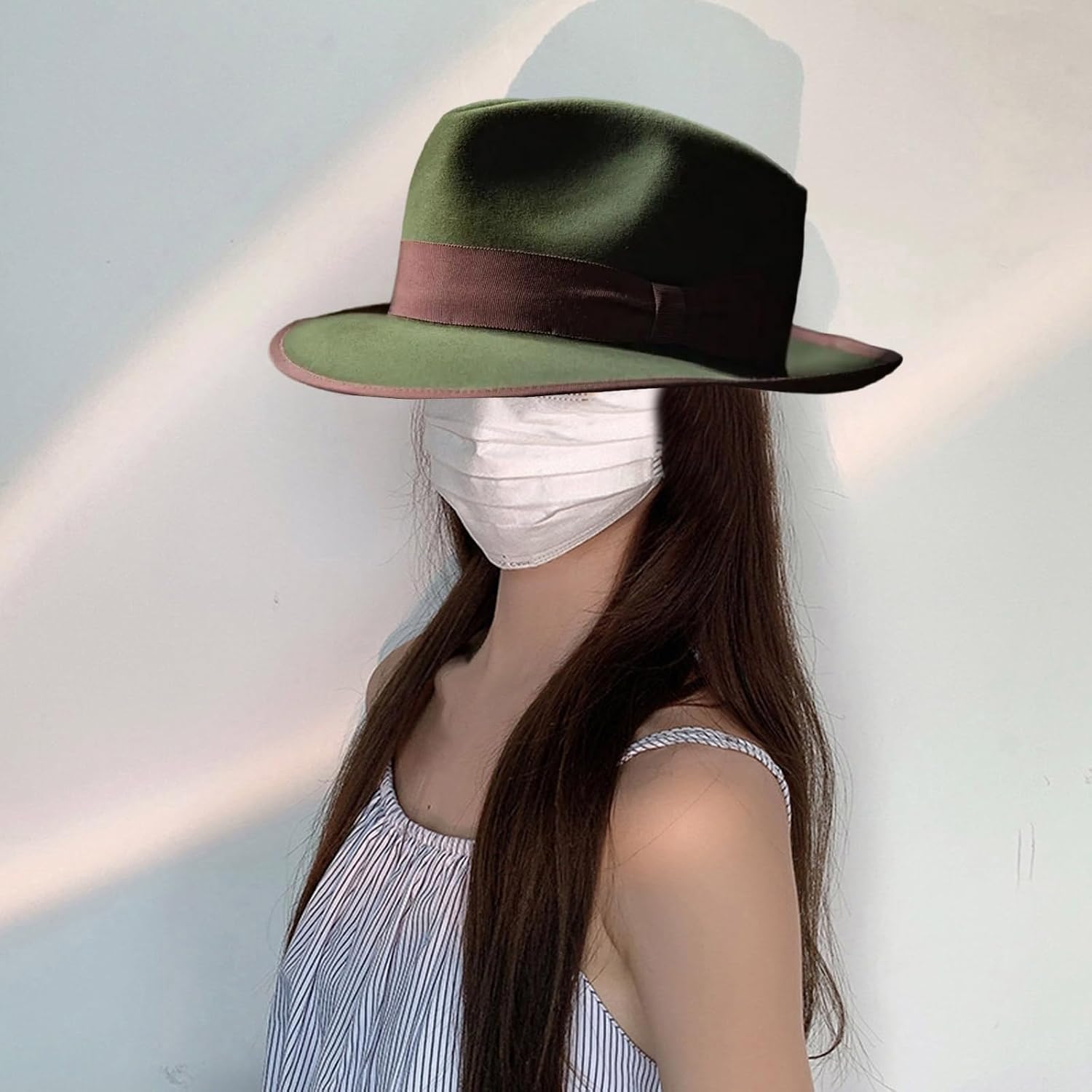 Felted Hat with Stylish Ribbon Light Weight Travel Outdoor Activity for Fashion Enthusiasts Light Weight Travel