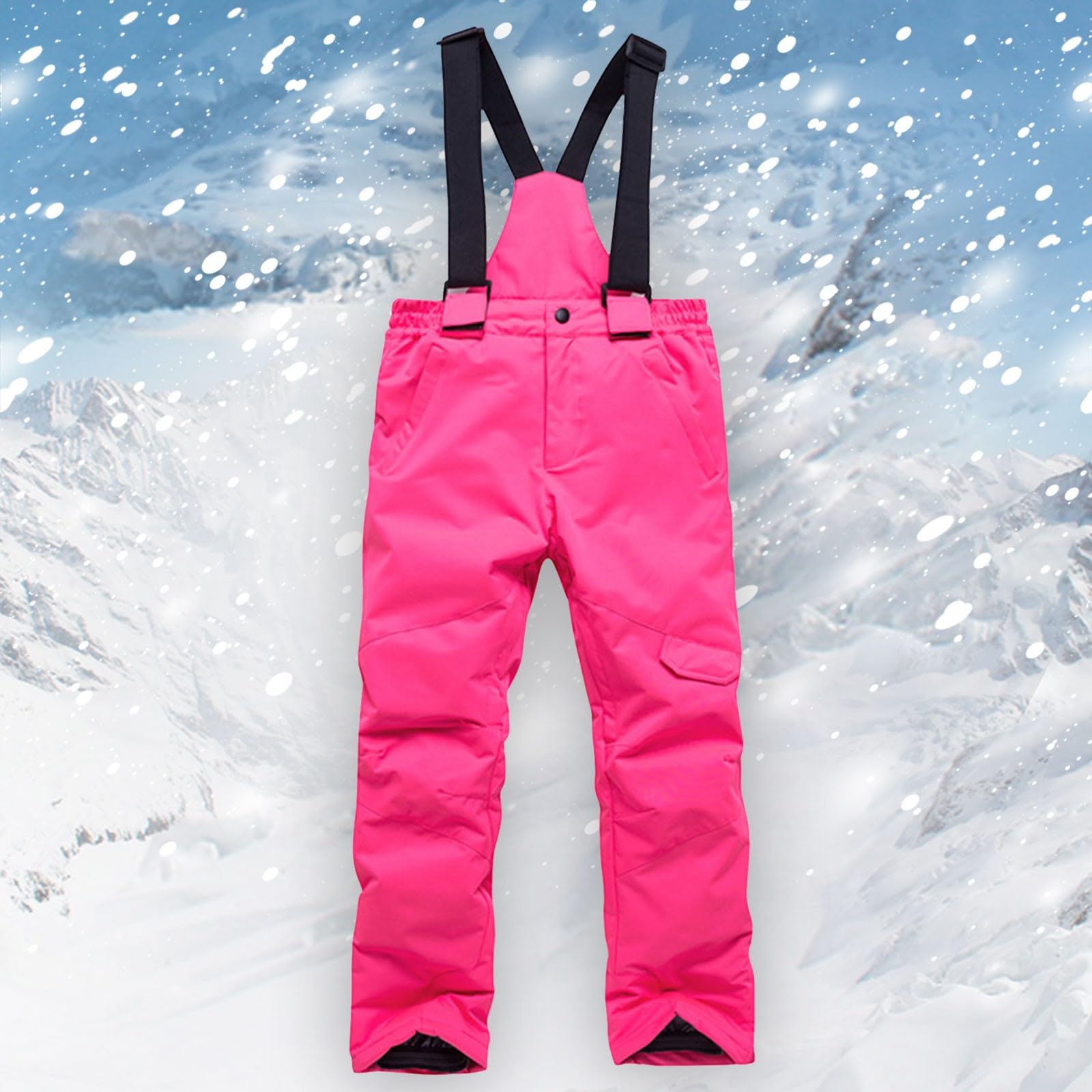 Generisch Pantalones de nieve para | Peto de esquí de invierno con carga | Traje de nieve aislado convertible para niñas y año con