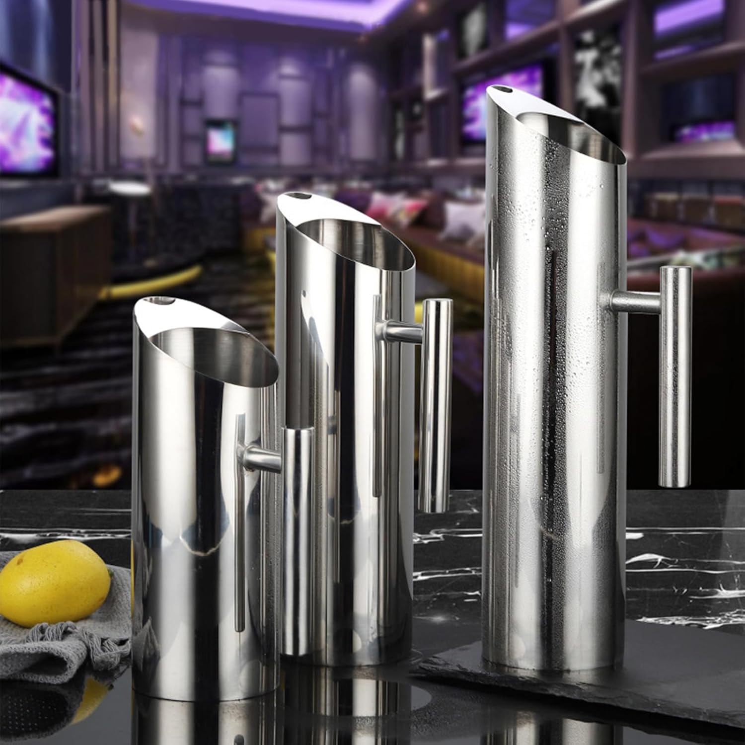 50oz/1.5L Stainless Steel Water Pitcher with Spout Guard, Food Grade Modern Metal Water Jug - Hot/Cold Drink - Heat Insulation Handle Ice Guard Water Pot for Iced/Hot Tea, Fruit Tea, Coffee, Milk - Image 6