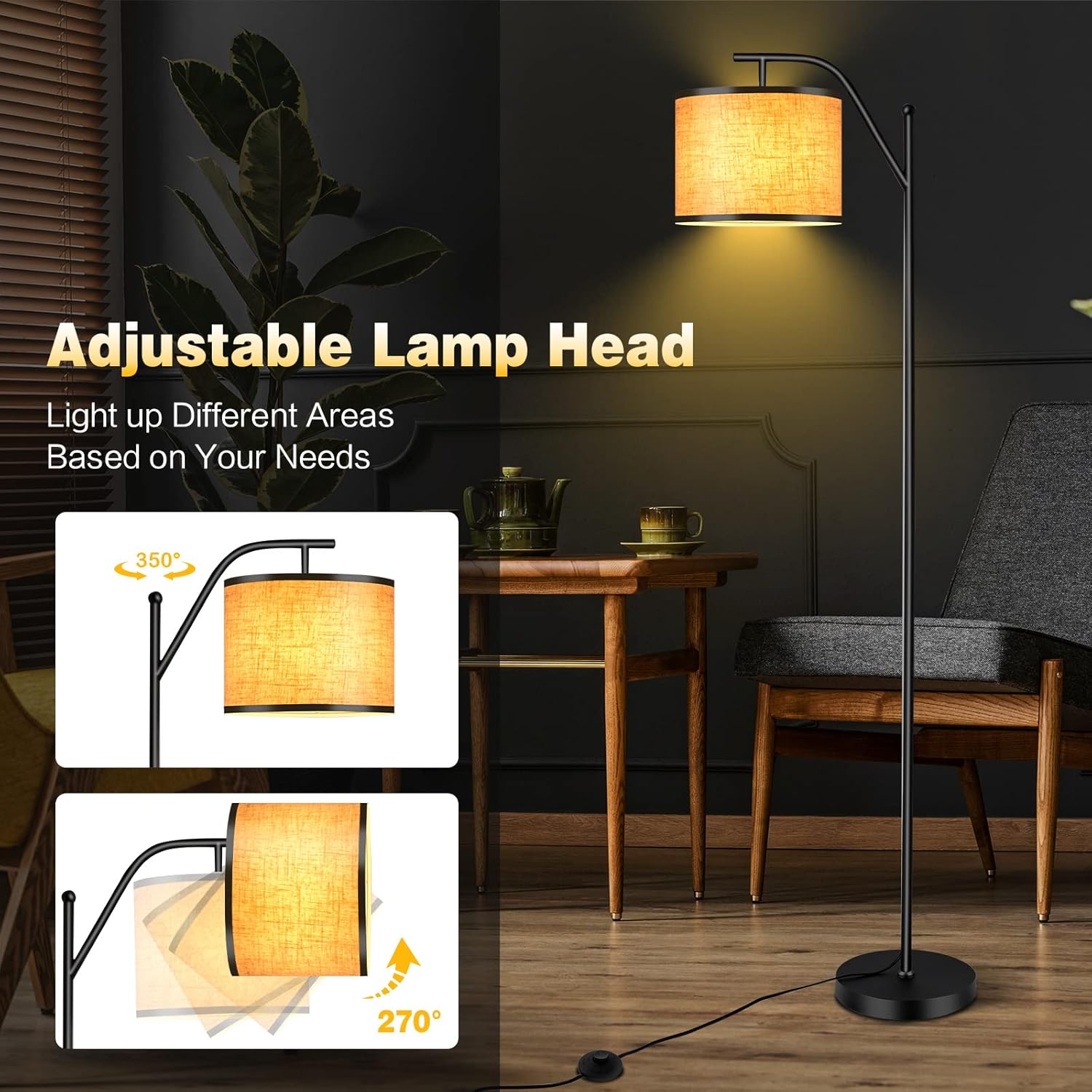 40% оƒƒ Dіѕсоunt Tangkula Floor Lamp for Living Room, Mid Century Tall Pole Lamp with Arc Hanging Shade, Foot Switch & Metal Base, Indoor Reading Standing Light for Living Room Bedroom Office, LED Bulb Not Included Tор Brаndѕ Tangkula Floor Lamp for Living Room, Mid Century Tall Pole Lamp with Arc Hanging Shade, Foot Switch & Metal Base, Indoor Reading Standing Light for Living Room Bedroom Office, LED Bulb Not Included
