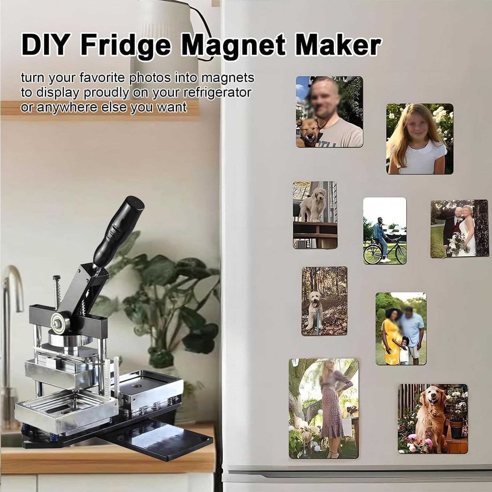 Zestaw magnesów fotograficznych | Prasa magnetyczna do majsterkowania z obcinaczem do papieru i 100 arkuszami do kreatywnych projektów