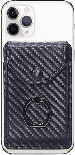 YUNCE Tarjetero para la parte posterior del teléfono celular, tarjetero con anillo RFID, soporte para pegar en la cartera iPhone Android y todos los