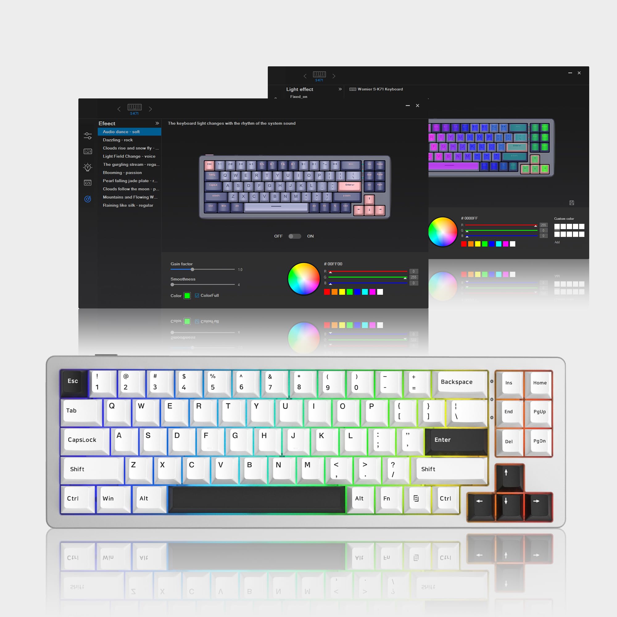 Amazon | ゲーミングキーボード Womier S-K71 ワイヤレスゲーミング