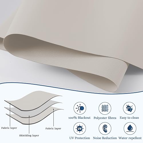 Miniatura 4 de Grandekor Persianas motorizadas con control remoto, persianas enrollables opacas, persianas inteligentes inalámbricas para dormitorio, sala de