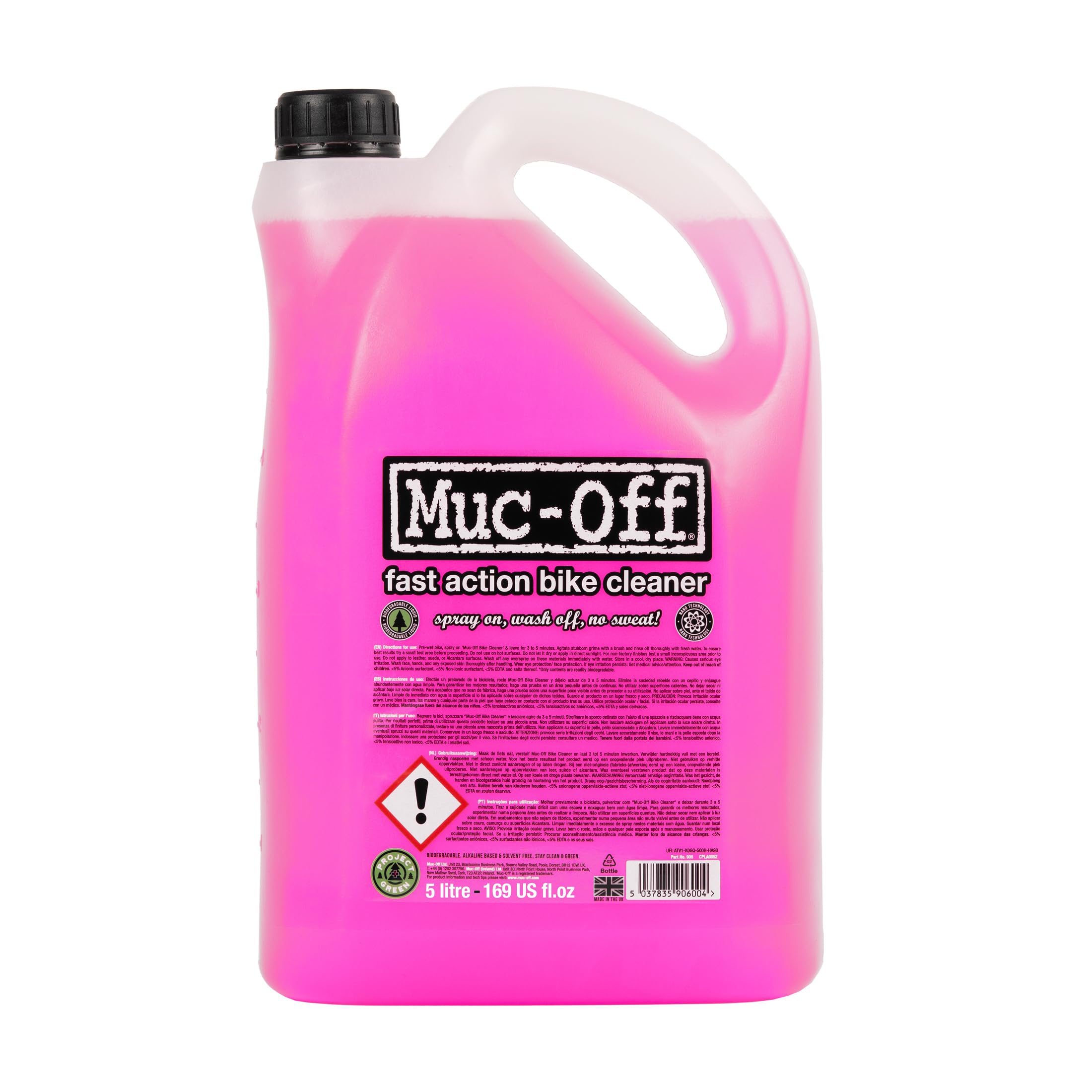Muc-​Off Nano-​Tech Bike Cleaner - 5 l - Liquido Detergente Bici Biodegradabile ad Azione Rapida - Detergente per Bici di Tutti i Tipi, Sicuro su Tutte le Superfici