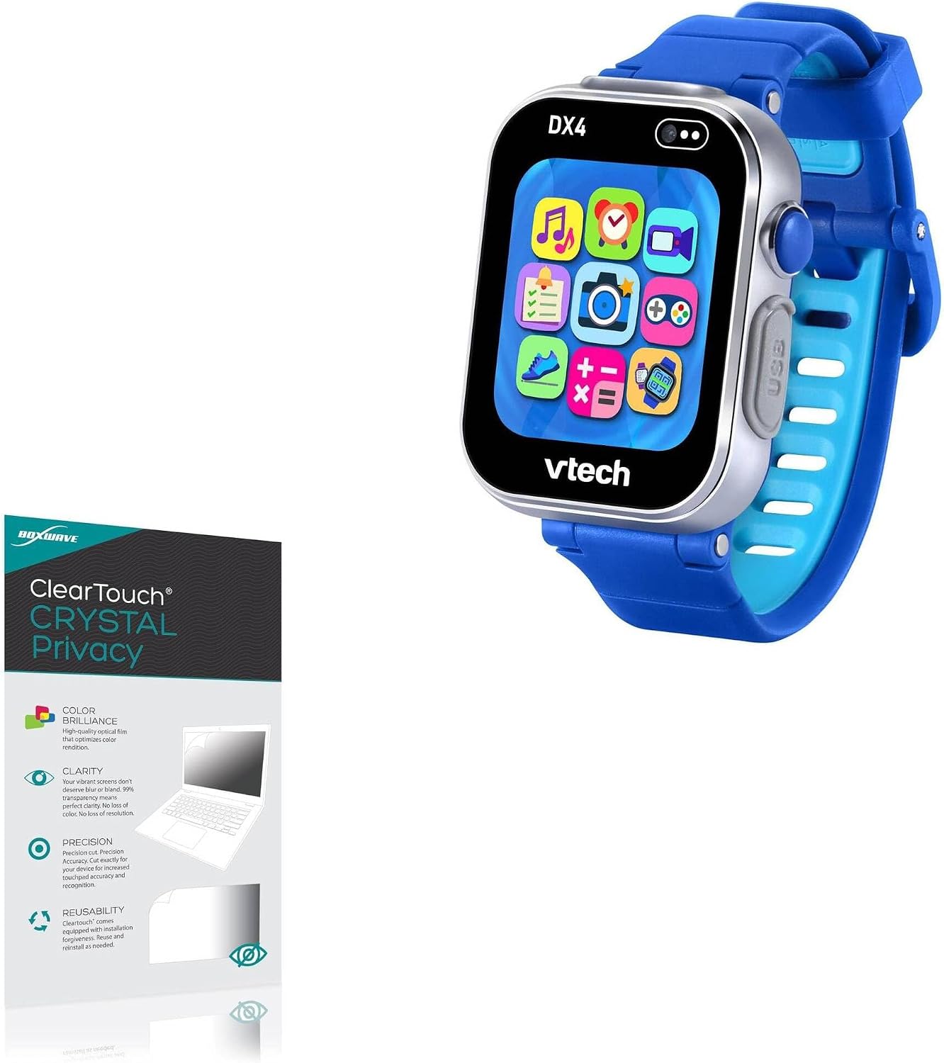 BoxWave Screen Protector Compatible with VTech KidiZoom Smartwatch DX4 - ClearTouch Crystal Privacy (2-Pack), Privacy Screen Protector Flexible Film Clear