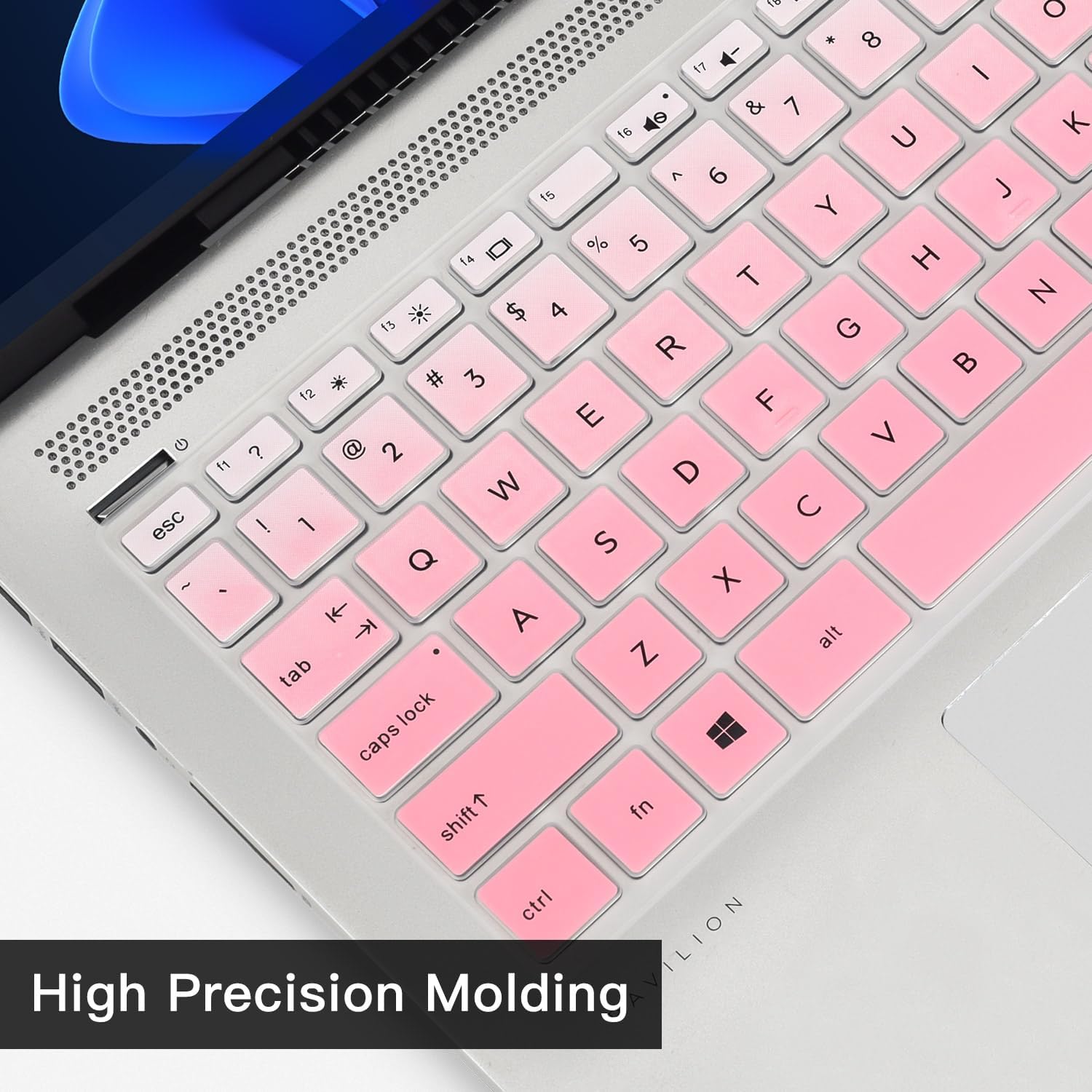 Keyboard Cover for HP 14 Laptop & HP Pavilion x360 14 14-dq 14-fq 14-dk 14m-dh 14-dh 14-ce 14-cf 14-dq0040nr 14-dq0762dx 14-dq0761dx 14-dq0052dx 14-dq5009nr dq0050nr 14-dq0011dx 14t-dq300 -GPink Gradual Pink image 4 of 7 B07L9C19RG