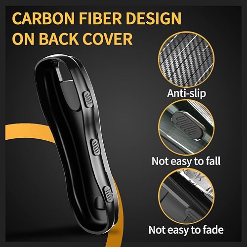 Miniatura 8 de TANGSEN Funda para llavero de TPU compatible con Porsche 911 Cayenne Panamera TAYCAN transparente textura de fibra de carbono de 3 y 4 botones