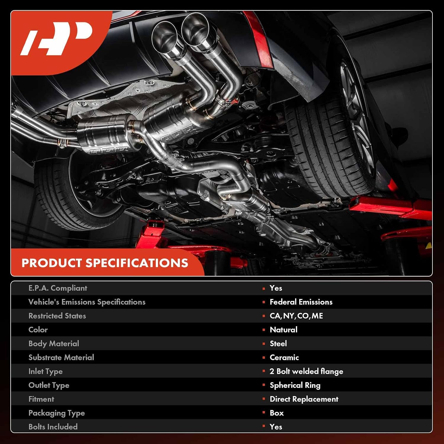A-Premium Catalytic Converter Kit Direct-Fit Compatible with Toyota Echo 2000-2005 & Scion xA 2004-2006, 1.5L, EPA Compliant