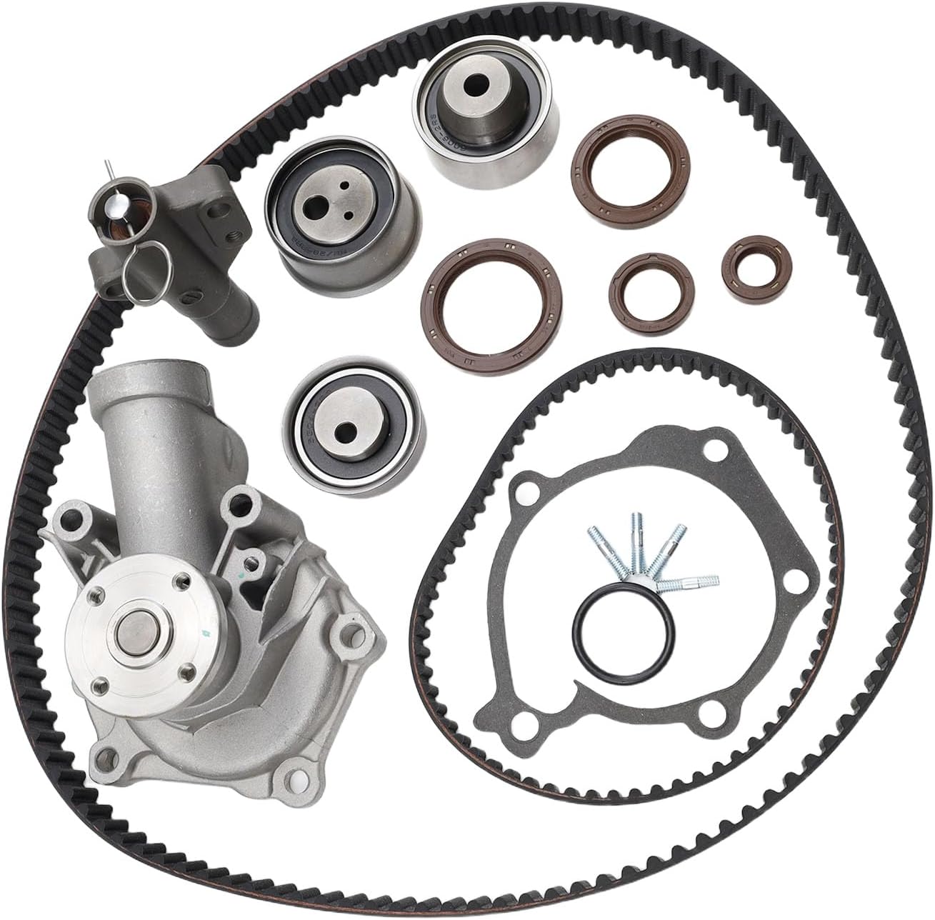 4G69 Timing Belt Kit with Water Pump (13pcs) Replace for Mitsubishi Eclipse 2006-2007, Galant Lancer Outlander 2004-2006 Direct Timing Belt Set Replacement OE Number MR994968 MR984778 MR984375