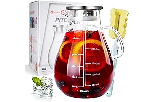 Water Pitcher with Lid 88oz-Glass Iced Tea Pitcher