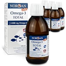 Norsan Premium Total Omega 3 Oil - 2000 mg Omega 3 High Dose - 6 x 200 ml