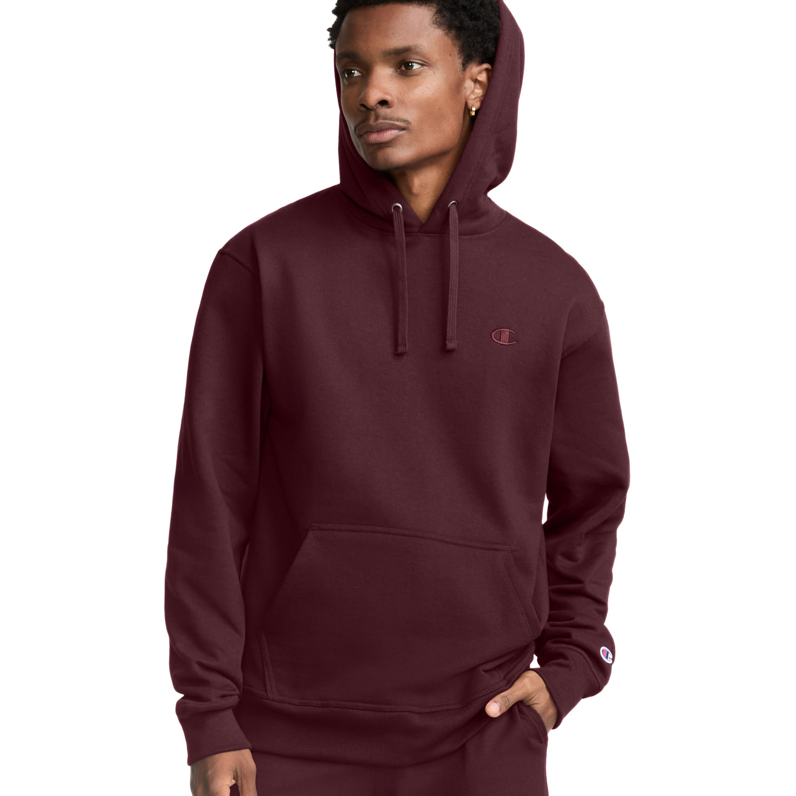 Champion Men's Pullover Fleece Hoodie, Midweight, C Logo (Reg. Or Big & Tall)