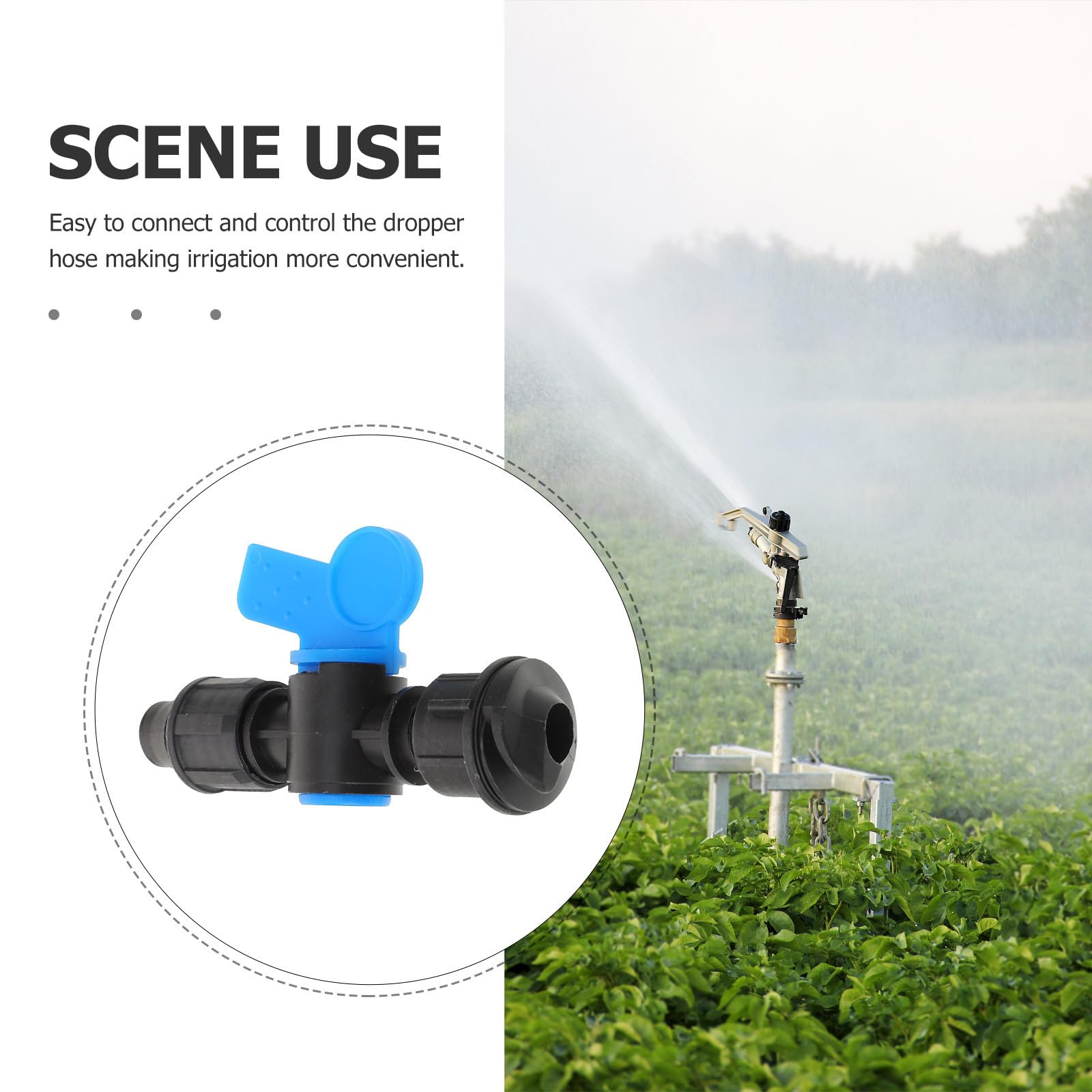 Zerodeko 50 Pezzi Raccordi per Irrigazione in Pp Compatibili Tubi Φ16 Connessione Rapida e Controllo Facile per Irrigazione a Goccia in Piccoli Campi e Casa