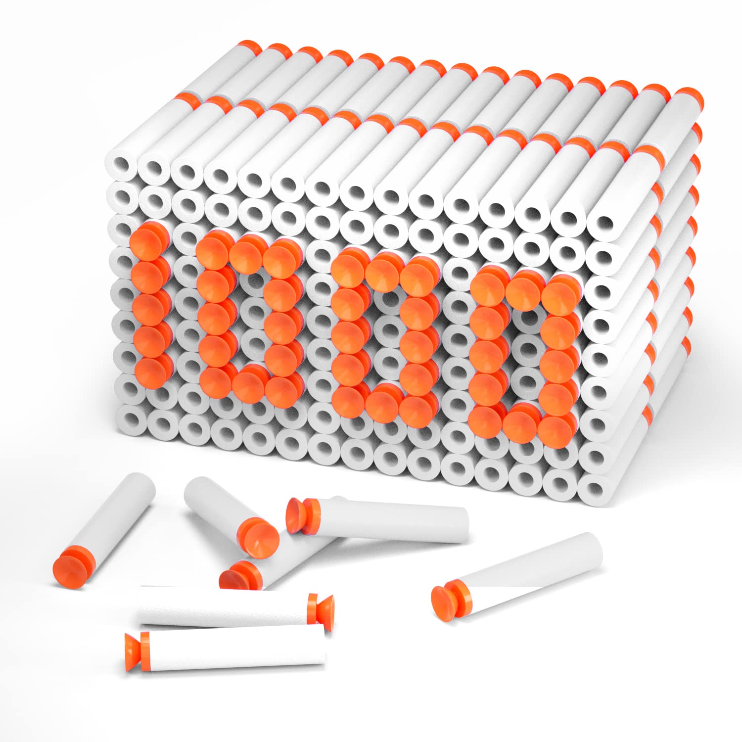 EKIND 1000 Pcs Suction Darts Refill Pack Foam Bullet Compatible for NERF N-Strike Series Blaster (Glow at Dark, White)