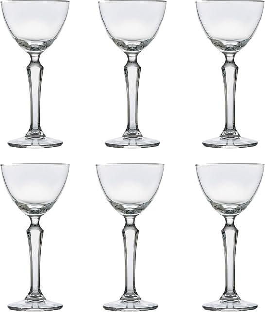 Libbey Cocktail Glass SPKSY Nick & Nora - 140 ml / 14 cl - Set of 6 - Dishwasher Safe - Perfect for a Cocktail Party at Home