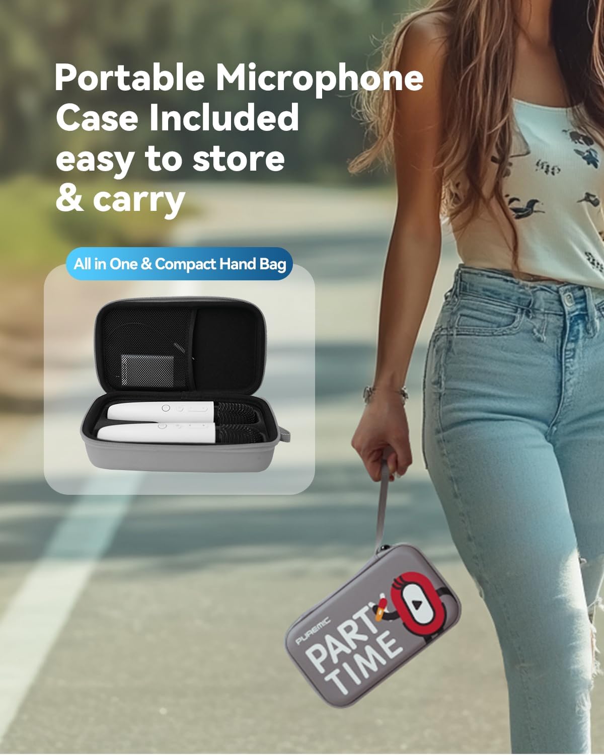 Tesla Karaoke Microphone for Tesla with Portable Case, Car Karaoke Microphone with USB A Receiver for Tesla Model Y/3/S/X, Wireless Singing Mic with 3.5mm Jack for Cars, Speakers (2 Mics+1 Case) - Image 7