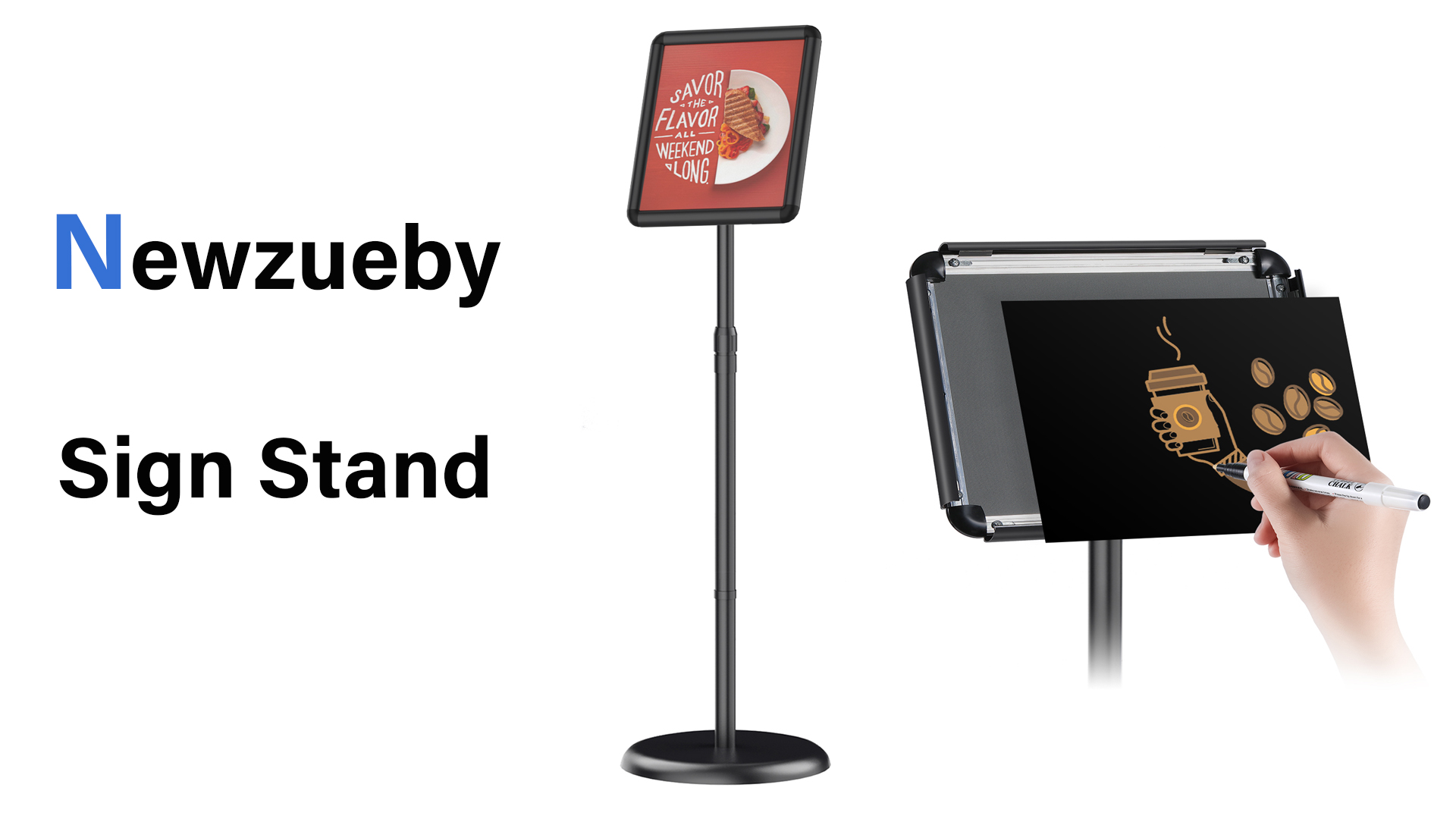 Amazon.com : Newzueby Adjustable Pedestal Floor Stand Sign Holder