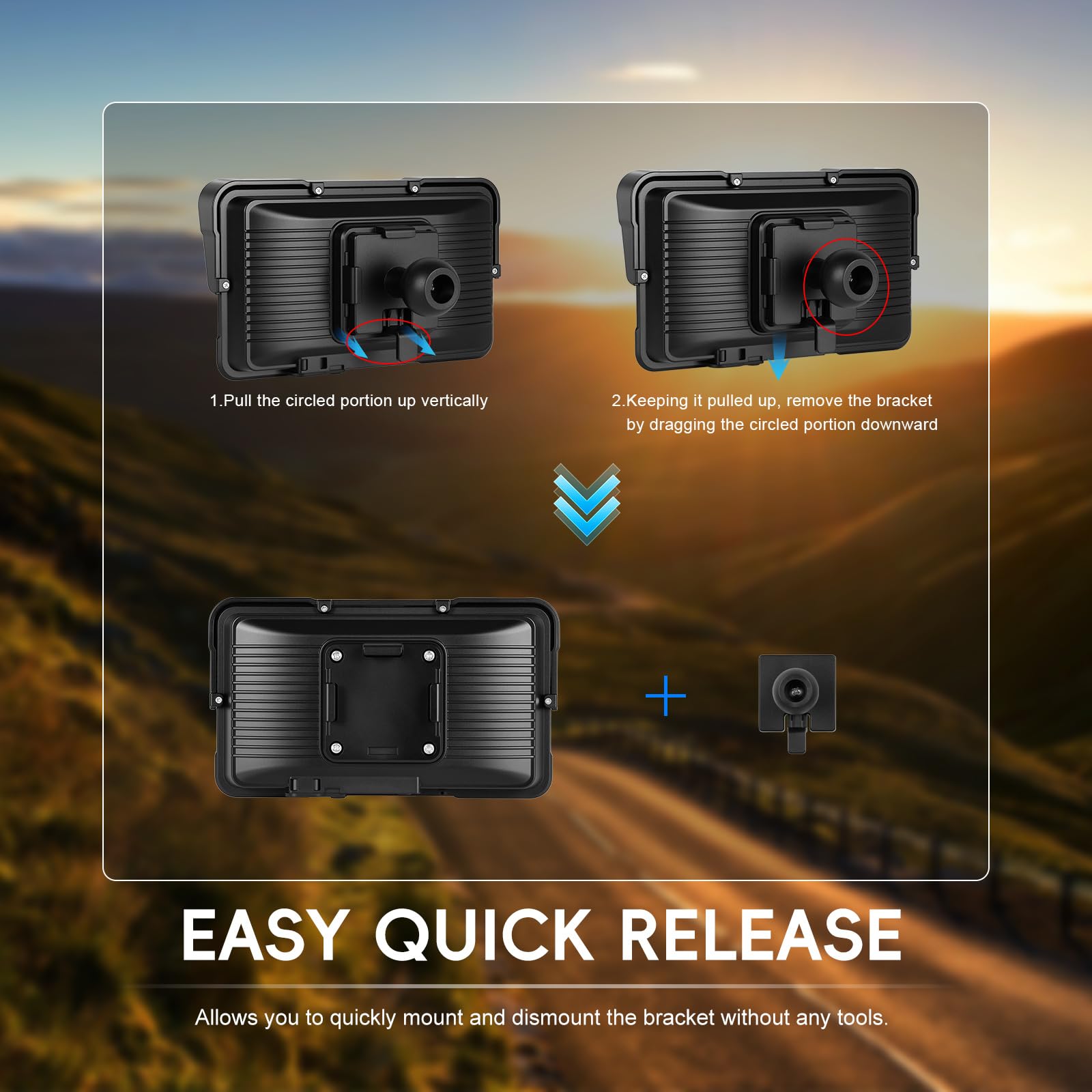 5 Zoll Motorrad Carplay Bildschirm mit Kabellos CarPlay und Android Auto, Touchscreen Bluetooth, Tragbarem Wasserdichtem, Navigation Schermo per Moto