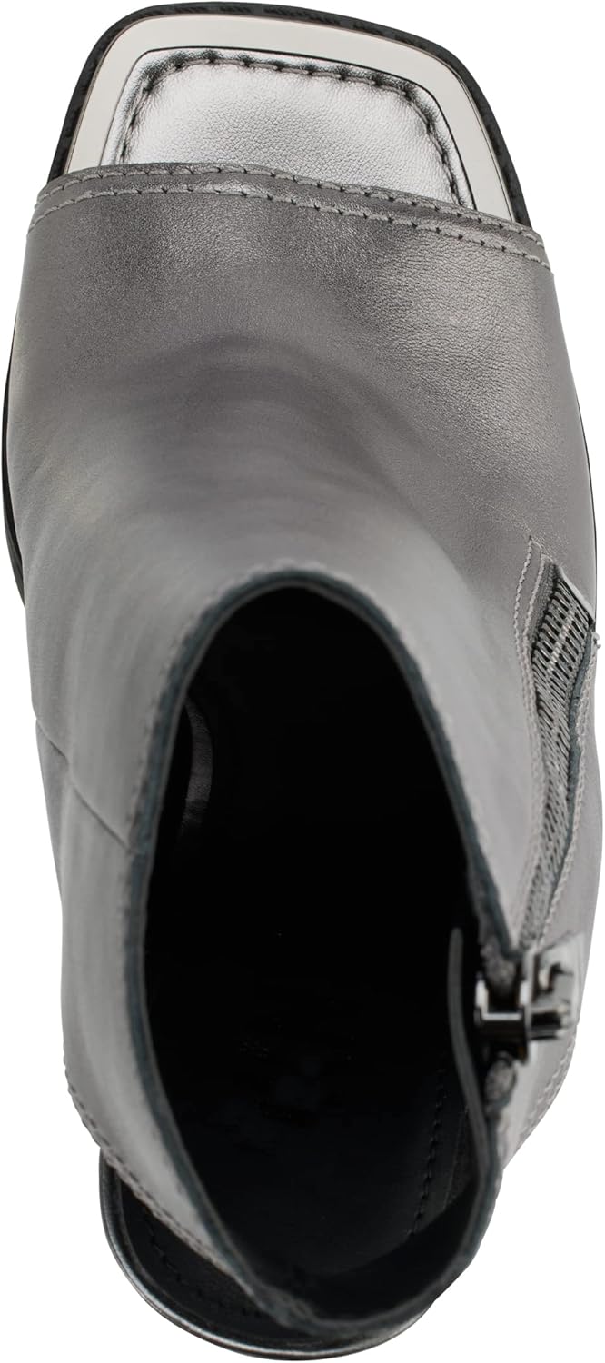 DKNY womens Malia Peep Toe Heeled Bootie With Side Zipper - Image 4