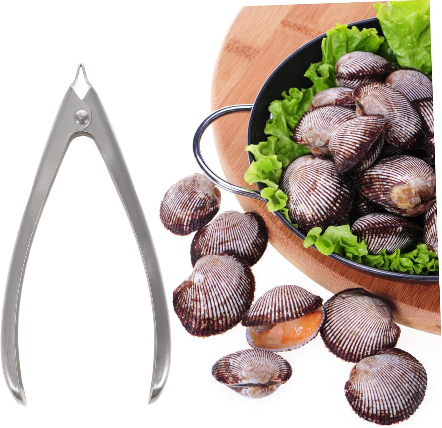 Clam Opener Cover Clip Oyster Opening Tools Oyster Gadgets for Home Shell Oyster Clam Opener Shellfish Open The Cover Skin-Peeler 304 Stainless Steel