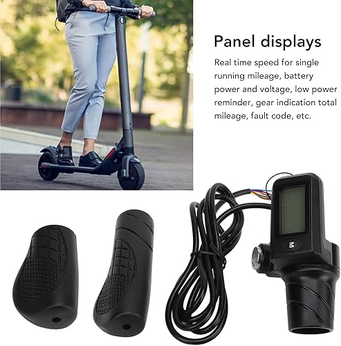 Miniatura 5 de Elelctric - Juego de bicicletas eléctricas con agarre derecho para bicicleta con pantalla LCD, velocidad en tiempo real, pantalla de potencia y