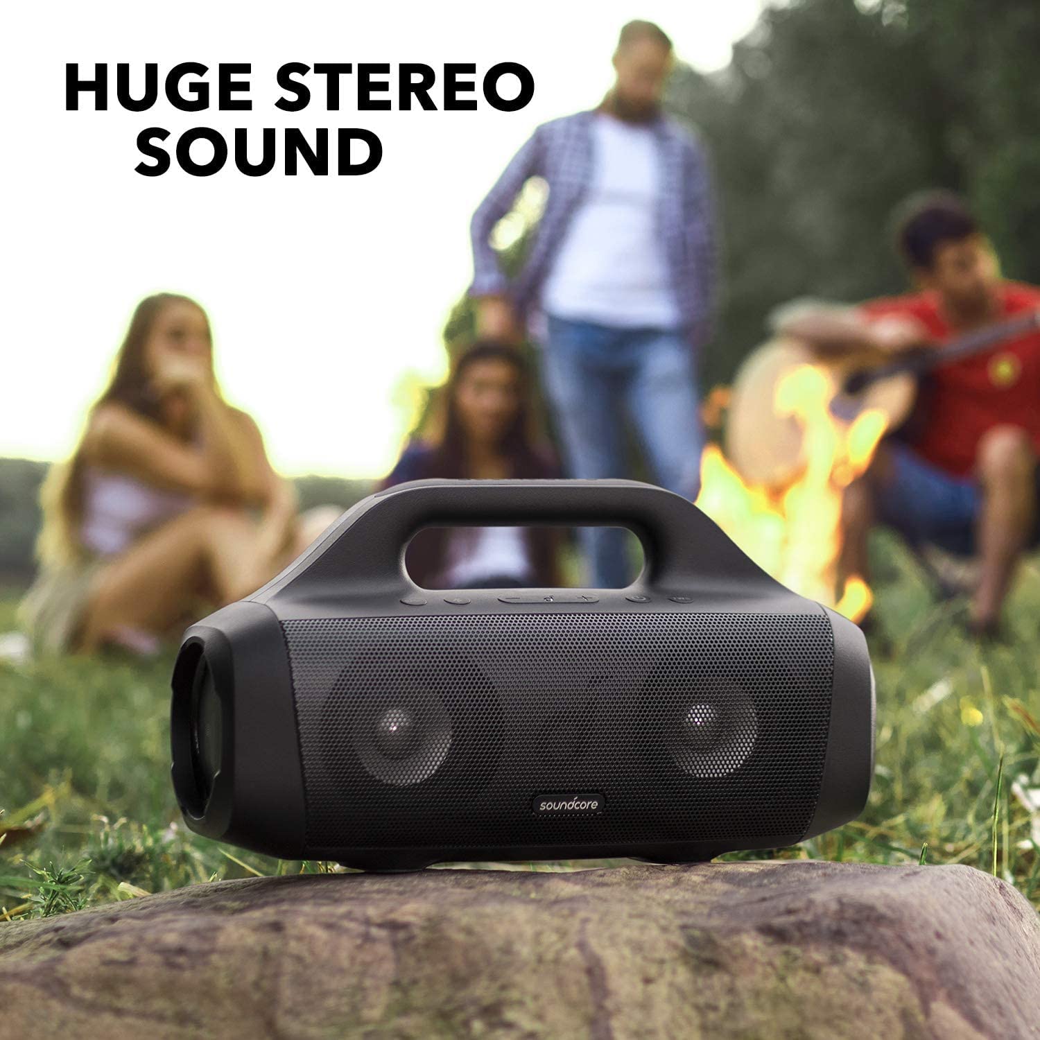 soundcore Motion Boom Bluetooth Lautsprecher von Anker, mit Titan Audiotreibern, BassUp Technologie, IPX7 Wasserschutz, 24h Akku, ideal für draußen, Garten, Strand