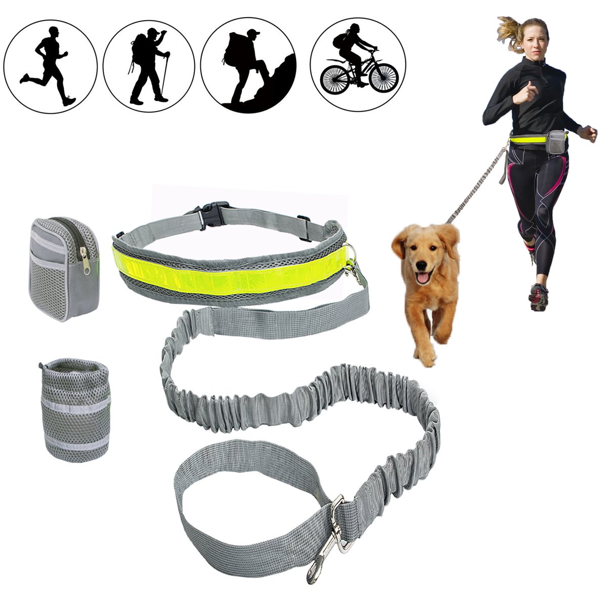Hands Free Running Dog Leash SetSBDX Training Walking Dog Leash with