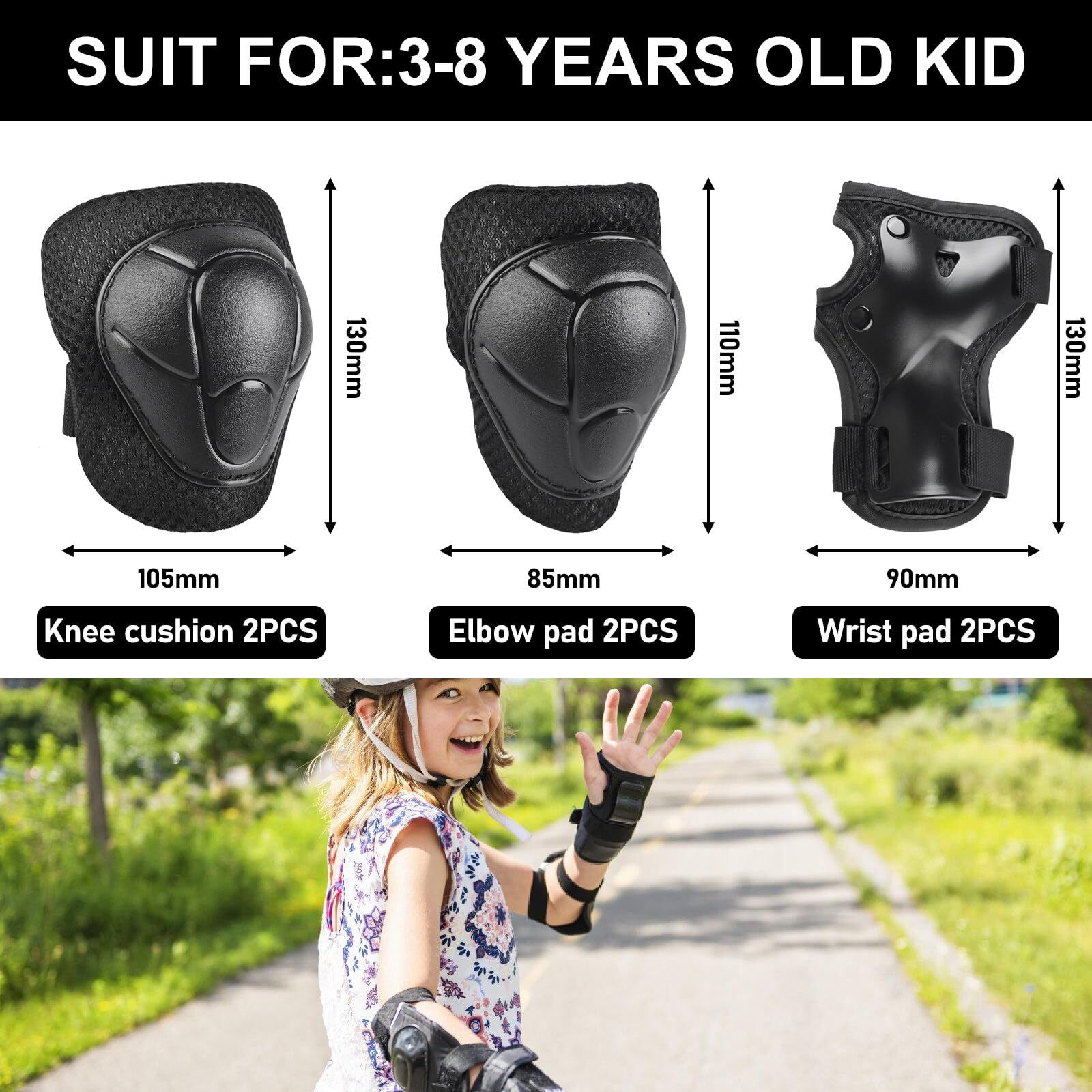 Set Protezioni Bambini 3-8 Anni - Ginocchiere, Gomitiere, Polsiere Con Zaino Unicorno, Per Sport Estremi - Foto 8