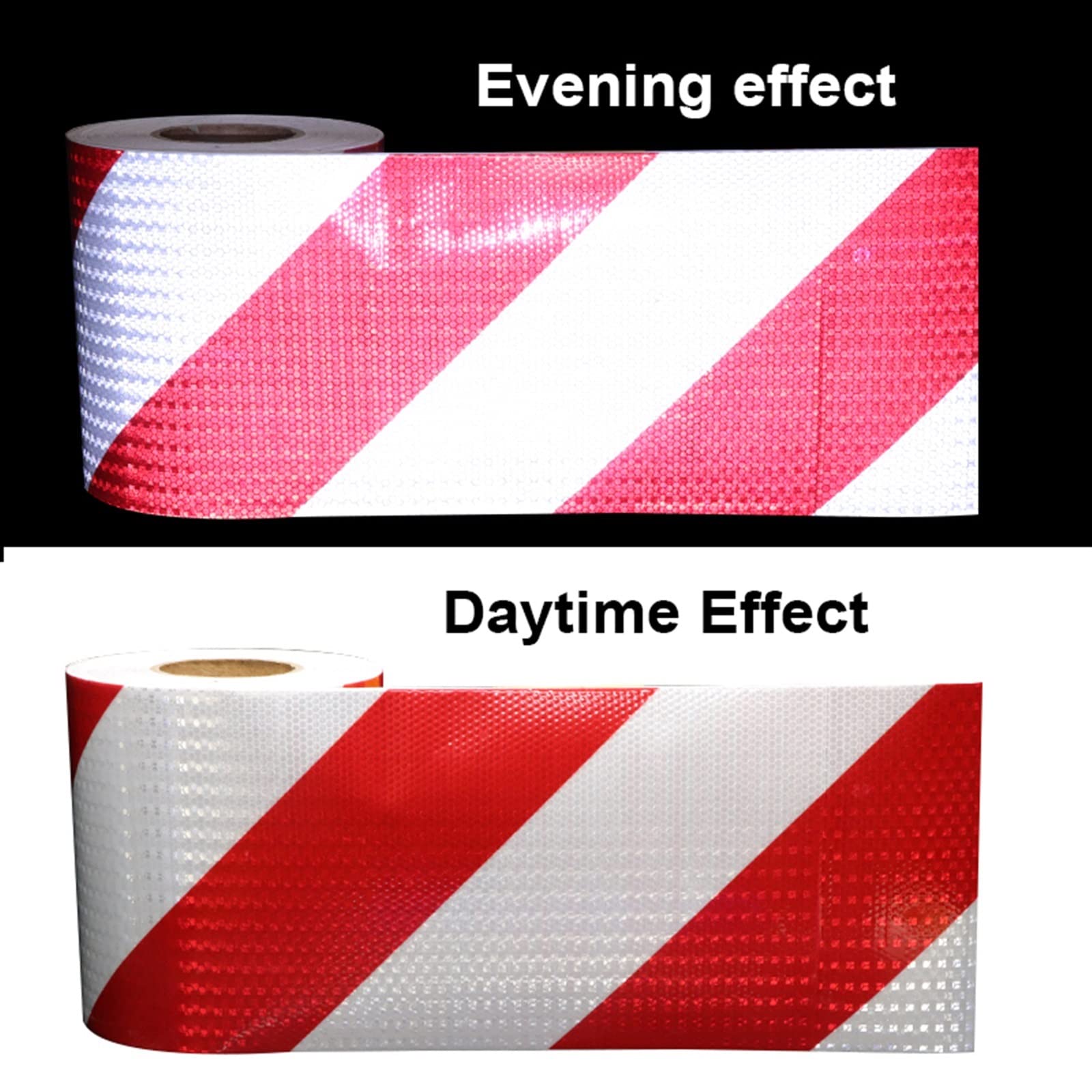 Cintas de aviso de seguridad 30 Cm De Ancho Cinta De Señalización De Seguridad, Exterior Interior Cinta Reflectante Impermeable, Alta Visibilidad Rojo Y Blanco Pegatina De Advertencia ( Size : 3m/9.8F