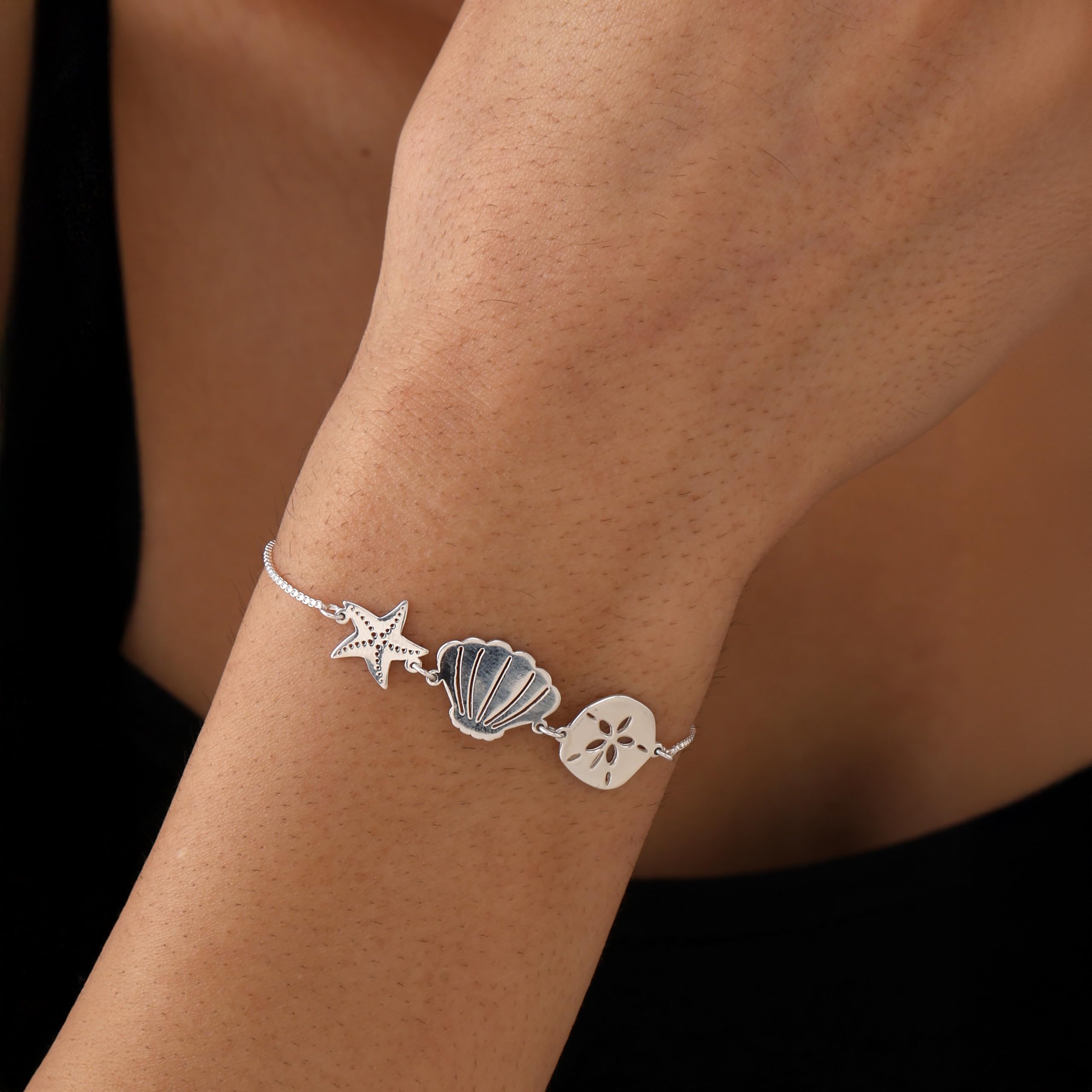 LeCalla 925 para mujeres Pulsera ajustable de plata de ley con bolo deslizante y adolescentes