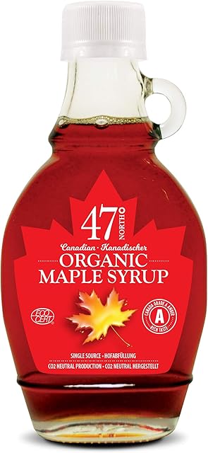 47° North Canadian Organic Maple Syrup, Single Source, Grade A, Amber Rich 250g (1 Bottle)