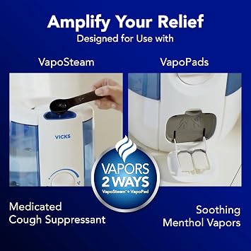 Vicks CoolRelief Cool Mist Humidifier Small to Medium Room Vaporizer for Baby, Kids, Adults, 1.2 Gal