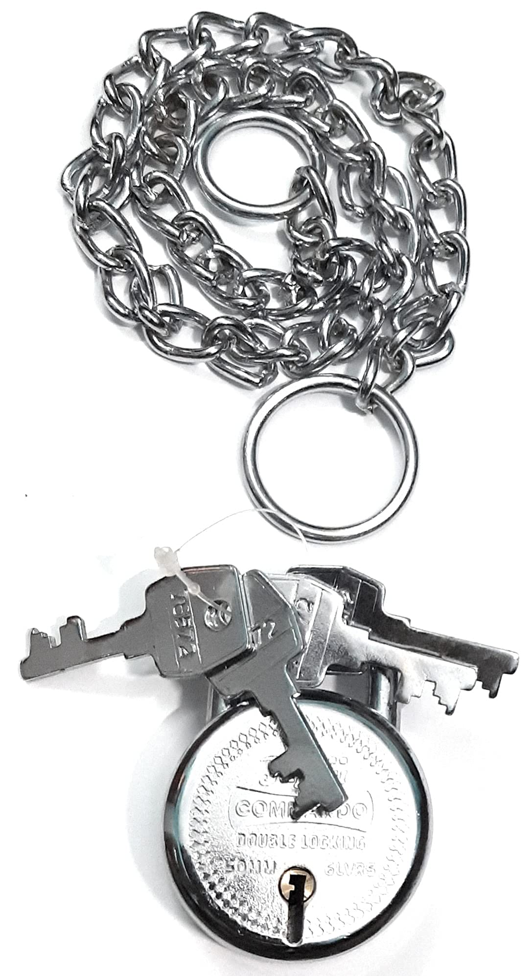 Aurora Steel Chain for lock Gate Cycle Bike 23 inch with 50 mm Round Steel Padlock Four keys, Silver (SCP23) (B09CLPKPLY) Amazon Price History, Amazon Price Tracker