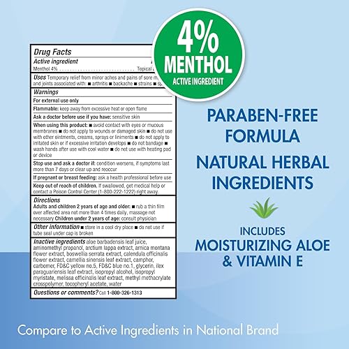 Miniatura 3 de HealthWise Gel calmante para terapia de frío  4% mentol  Aroma de desaparición  3.0 onzas  Alivio del dolor de artritis  Analgésico tópico