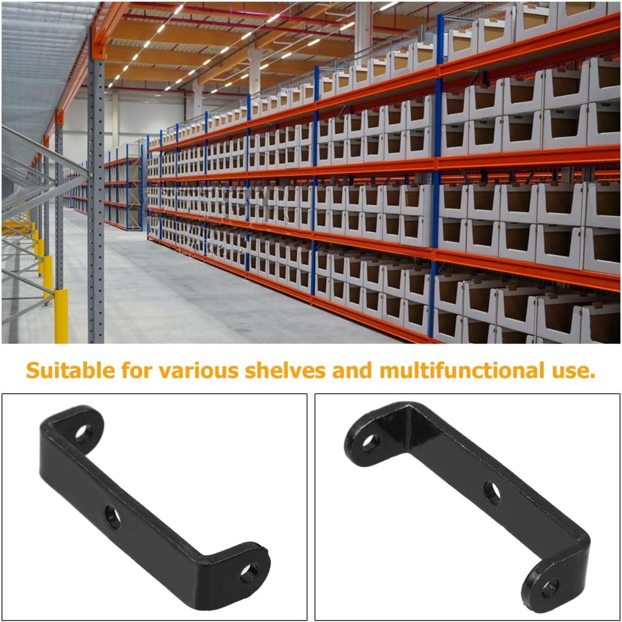 Heavy Duty U-Shaped Steel Shelf Bracket 2.87In with Center Hole for Industrial Garage Shelf Mounting Hardware Support