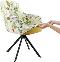 Vista 10 de silla giratoria con reposabrazos para comedor, funda para silla de oficina elástica con respaldo medio, funda para silla de escritorio, protector