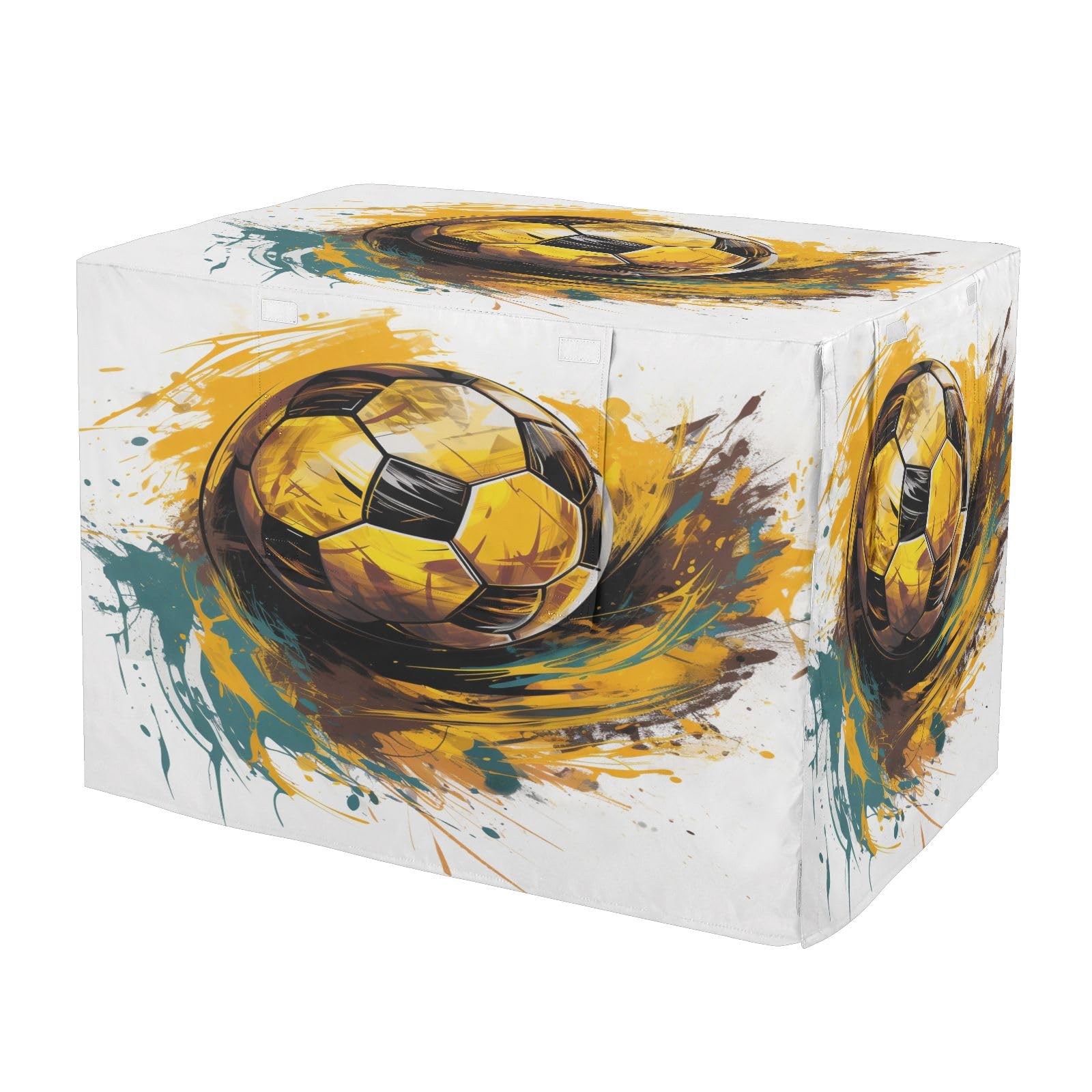 Housse imperméable cage chien chat art du football doré intérieur