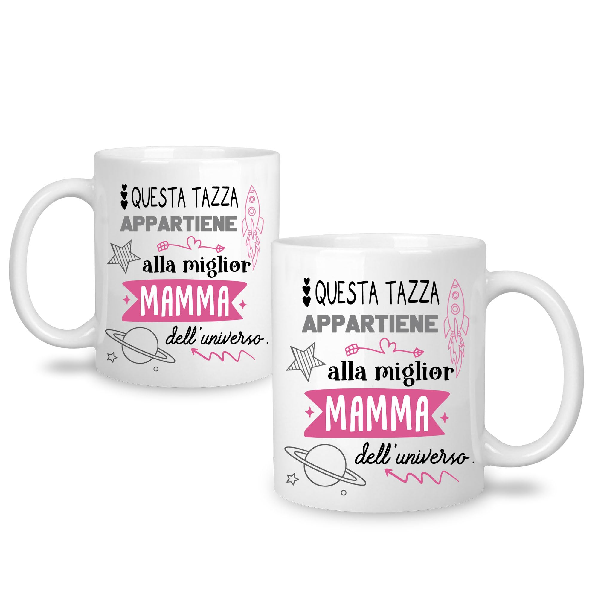 Yufansd Mug Tazza Mamma - aIla Miglior Mamma dell'Universo - Regali per Mamma Idea Regalo Festa della Mamma Originale Regalo di Compleanno Per Madre Regalo di Natale Ceramica 350 ML (Mamma)