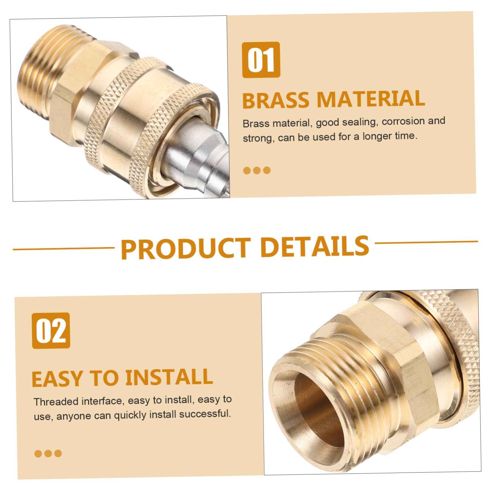 POPETPOP 5 Set Adattatore Adattatori Connettore Maschio Collegare Adattamento Si Raccordo Rapido per Idropulitrice Attacco Rapido Idropulitrice d'oro Ottone